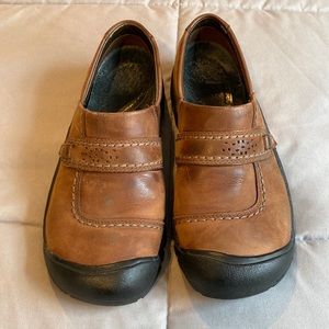 Keen Kaci Brown Leather Slip On Shoes